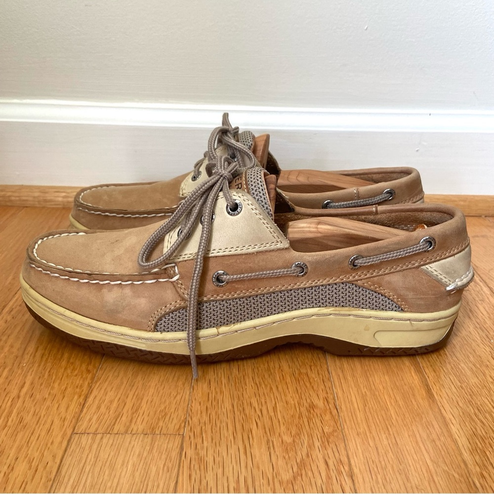 Sperry Top-Sider Billfish 3-Eye Tan Beige Boat Shoes Men's 8.5 W Preppy 0799023